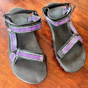 Teva Women's Sport Sandals Size 8 Black/Purple‎ Adjustable Straps